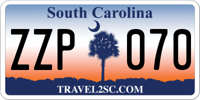 SC license plate ZZP070