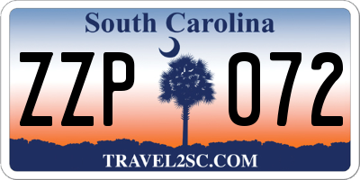 SC license plate ZZP072