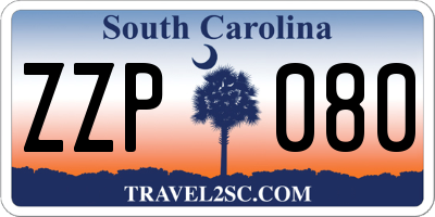 SC license plate ZZP080