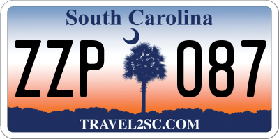 SC license plate ZZP087
