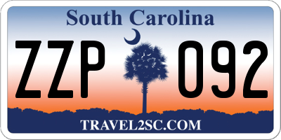 SC license plate ZZP092