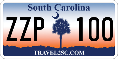 SC license plate ZZP100