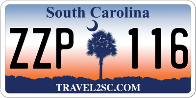 SC license plate ZZP116