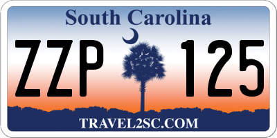 SC license plate ZZP125