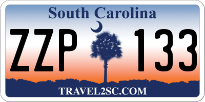 SC license plate ZZP133