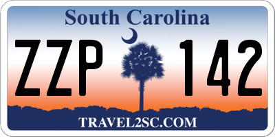 SC license plate ZZP142