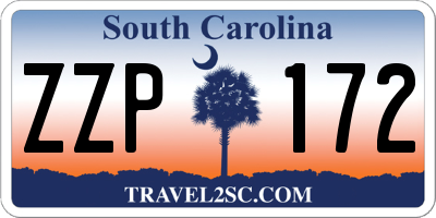 SC license plate ZZP172