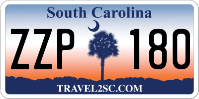 SC license plate ZZP180