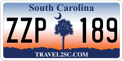 SC license plate ZZP189