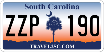 SC license plate ZZP190
