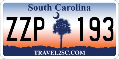 SC license plate ZZP193