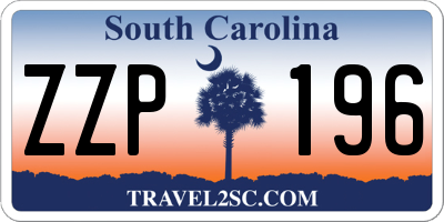SC license plate ZZP196