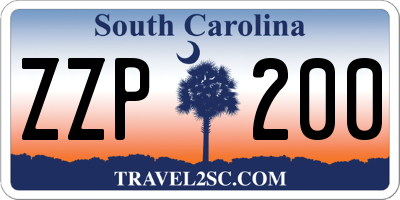 SC license plate ZZP200