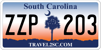 SC license plate ZZP203