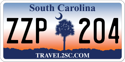 SC license plate ZZP204