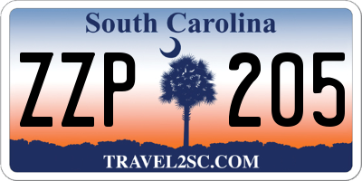 SC license plate ZZP205