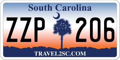 SC license plate ZZP206