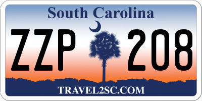 SC license plate ZZP208