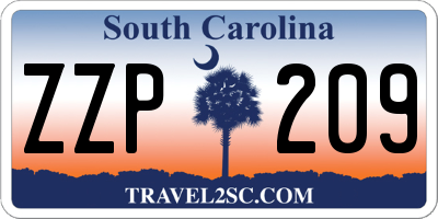 SC license plate ZZP209