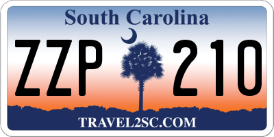 SC license plate ZZP210