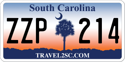 SC license plate ZZP214