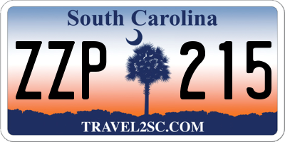 SC license plate ZZP215