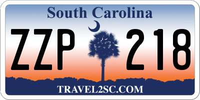 SC license plate ZZP218