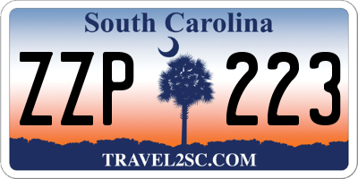 SC license plate ZZP223