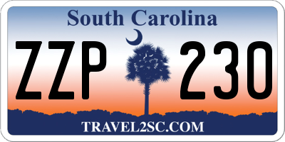 SC license plate ZZP230