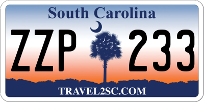 SC license plate ZZP233