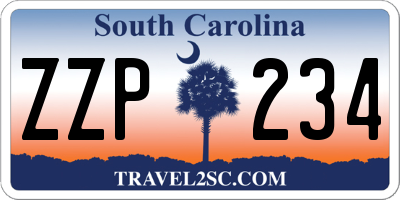 SC license plate ZZP234