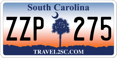 SC license plate ZZP275