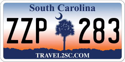 SC license plate ZZP283