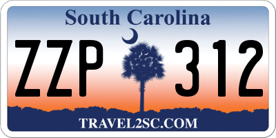 SC license plate ZZP312