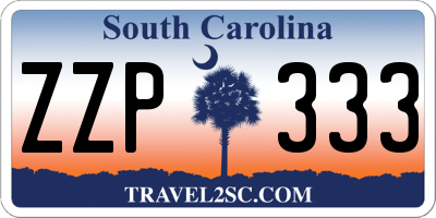 SC license plate ZZP333