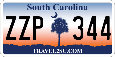 SC license plate ZZP344