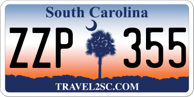 SC license plate ZZP355