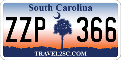 SC license plate ZZP366