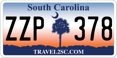 SC license plate ZZP378