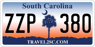 SC license plate ZZP380