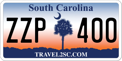 SC license plate ZZP400