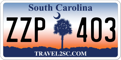 SC license plate ZZP403