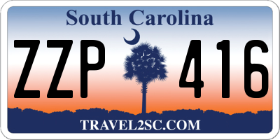 SC license plate ZZP416