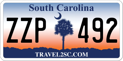 SC license plate ZZP492