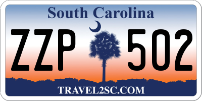 SC license plate ZZP502