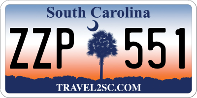 SC license plate ZZP551