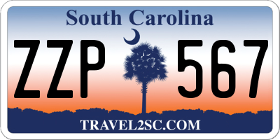 SC license plate ZZP567