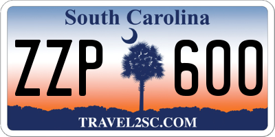 SC license plate ZZP600