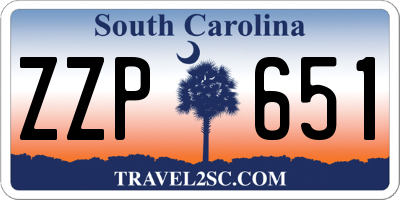SC license plate ZZP651