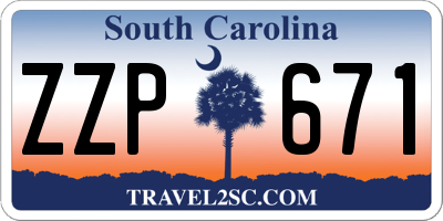 SC license plate ZZP671